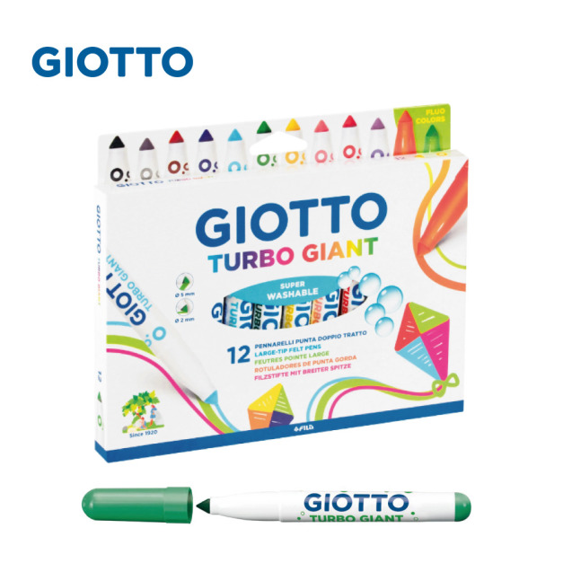 【義大利 GIOTTO】超好洗粗細雙效彩色筆(12色)