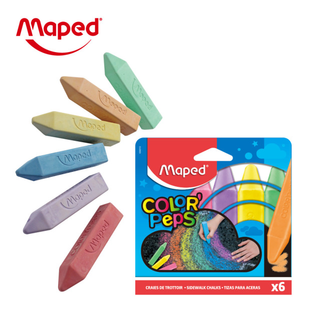【法國Maped】彩虹胖粉筆6色