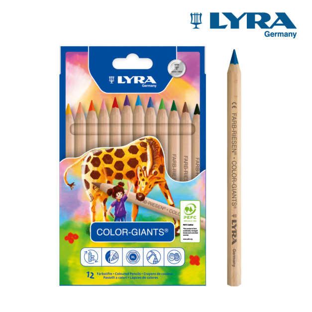 【德國LYRA】六角原木色鉛筆(12色)