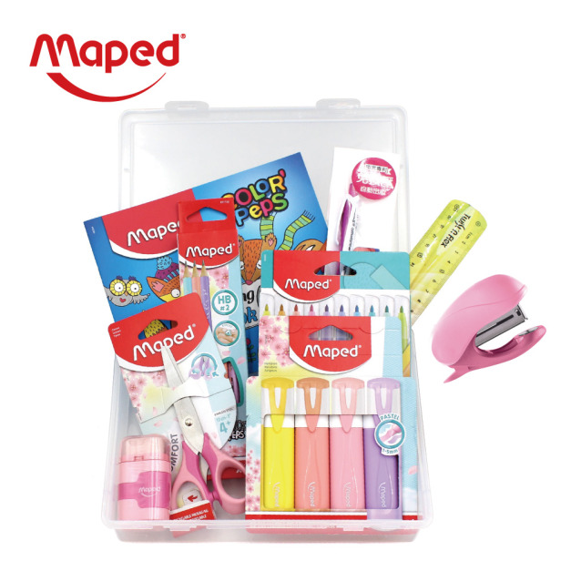 2025QQmei【法國Maped】文具10件組(含收納盒)-花漾系