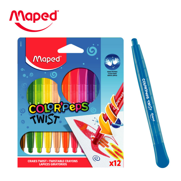 【法國Maped】旋轉蠟筆12色