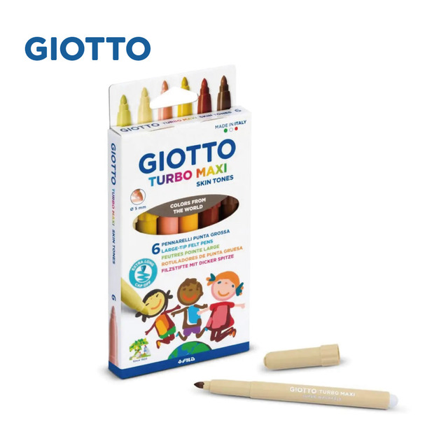 【義大利 GIOTTO】膚色不縮頭彩色筆6色