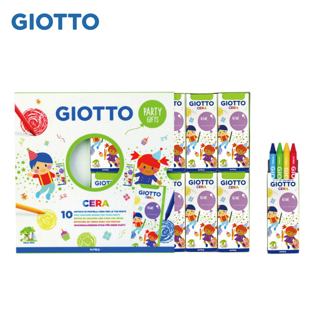 【義大利 GIOTTO】派對禮物分享盒(10入)-好清洗蠟筆