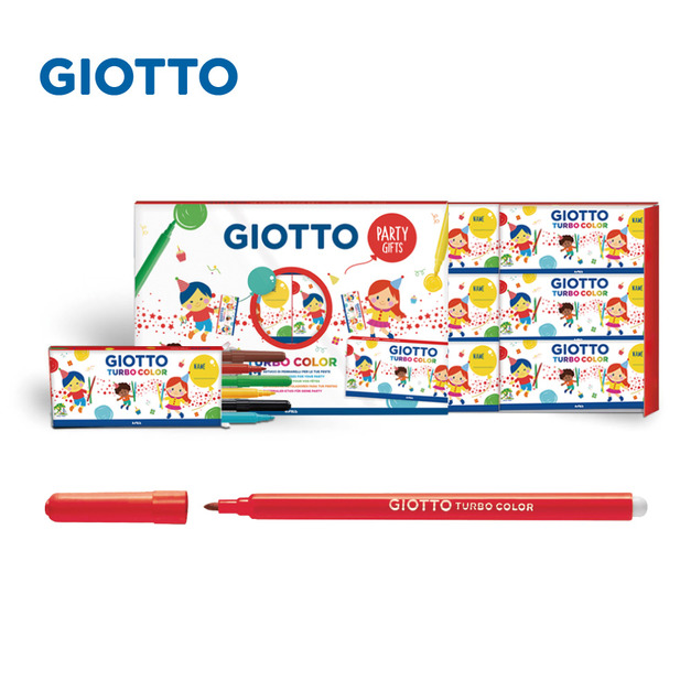 【義大利 GIOTTO】派對禮物分享盒(12入)-可洗式彩色筆