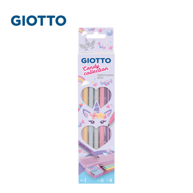 【義大利 GIOTTO】糖果系素描鉛筆10入組(附筆削橡擦)
