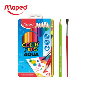 【法國Maped】學用水彩色鉛筆(12色鐵盒)