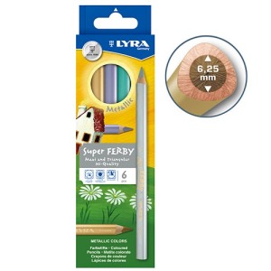 ★絕版品【德國LYRA】三角金屬彩色鉛筆(6色)(只有1盒)