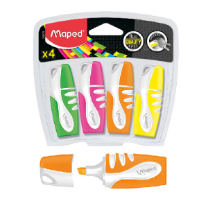 ✖︎童趣Outlet【法國Maped】Mini隨身螢光筆4色組