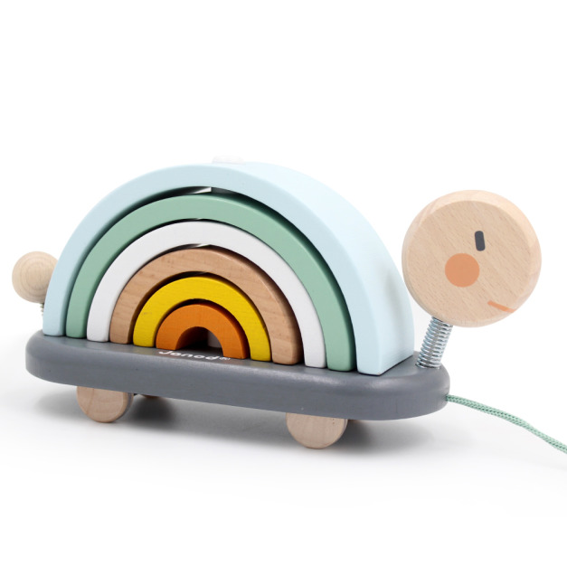 ✖︎童趣Outlet【法國Janod】北歐簡約木玩-彩虹龜托托