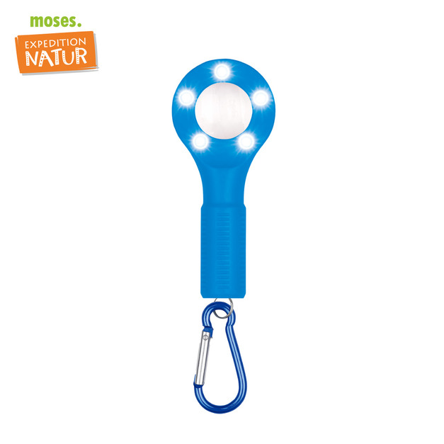 ★絕版福利品【德國Moses】小探險家-LED隨身放大鏡(顏色隨機出貨)