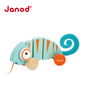 【法國Janod】雨林大冒險-變色龍轉轉手拉車
