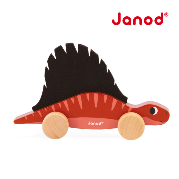 ★絕版品【法國Janod】恐龍夢公園-恐龍小車(棘龍)