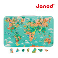 ★福利品【法國Janod】磁性木質拼圖-恐龍地圖50pcs(展示品)