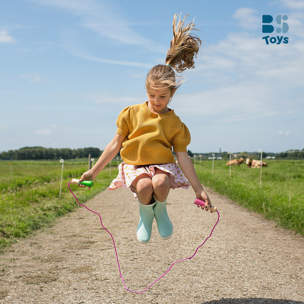 ★福利品【荷蘭BS】長高高跳繩 (健康粉)(無外盒、袋裝出貨)