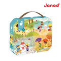 ✖︎童趣Outlet★福利品【法國Janod】厚片拼圖-四季 36pcs