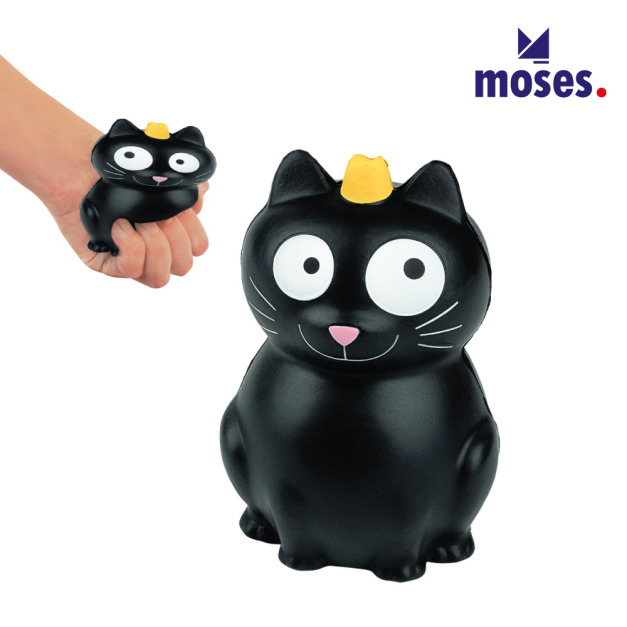 ✖︎童趣Outlet【德國Moses】黑貓艾德-軟Q紓壓偶