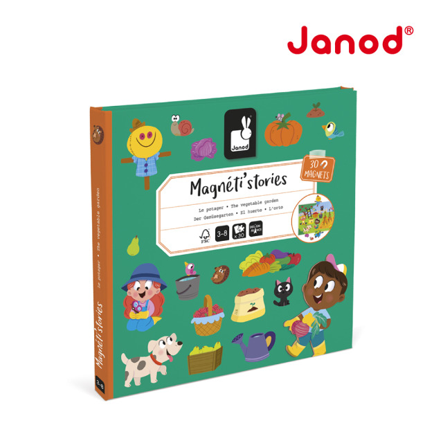  ★福利品【法國Janod】磁鐵故事書-快樂菜園(瑕疵)
