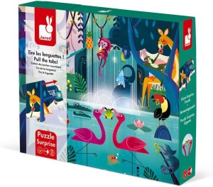 ★福利品【法國Janod】厚片拼圖-叢林盛宴20片(原廠sample  只有1組)