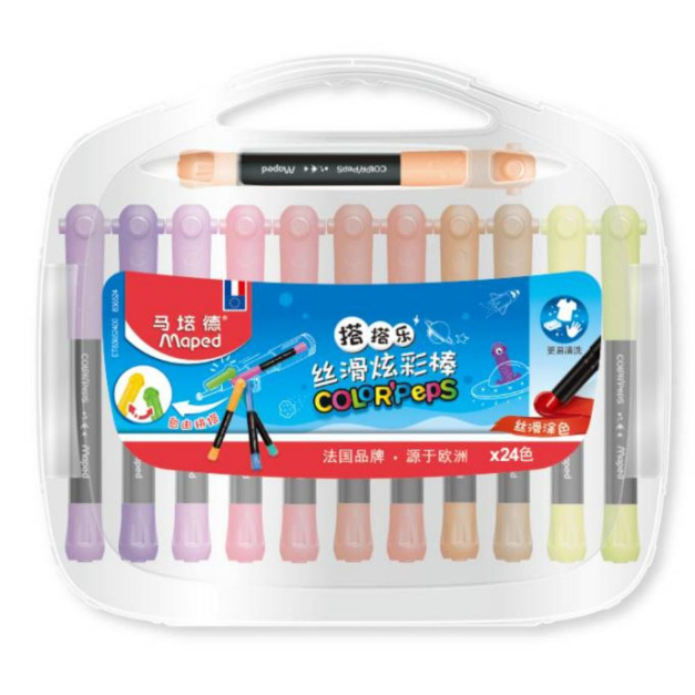★福利品【法國Maped】超滑順溜溜蠟筆12色(原廠sample 僅有1件)