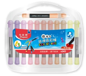 ★福利品【法國Maped】超滑順溜溜蠟筆12色(原廠sample 僅有1件)