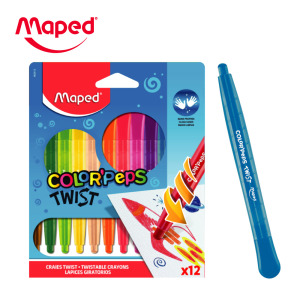 ★福利品【法國Maped】旋轉蠟筆12色(微盒損)
