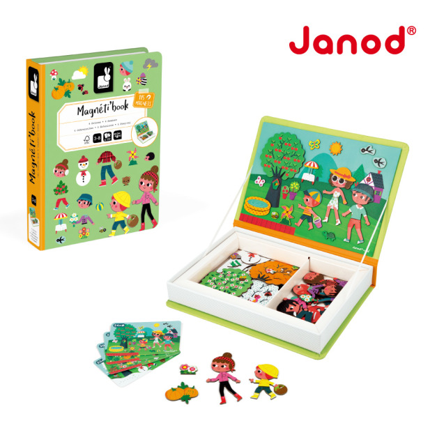 【法國Janod】磁鐵遊戲書-四季