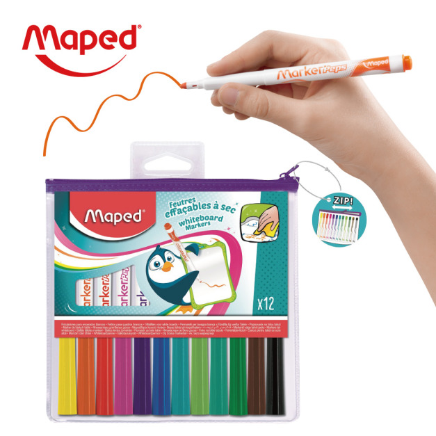 【法國Maped】兒童安全白板筆12色