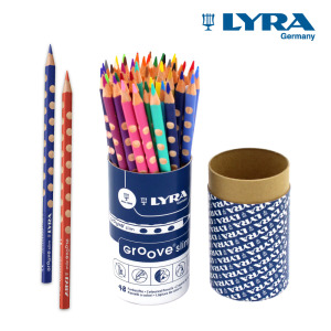 【德國LYRA】GROOVE三角洞洞色鉛筆(細)(24色/48支裝)(紙筒裝)