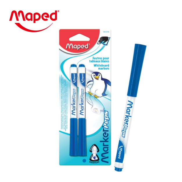 【法國Maped】兒童安全白板筆2入(藍)