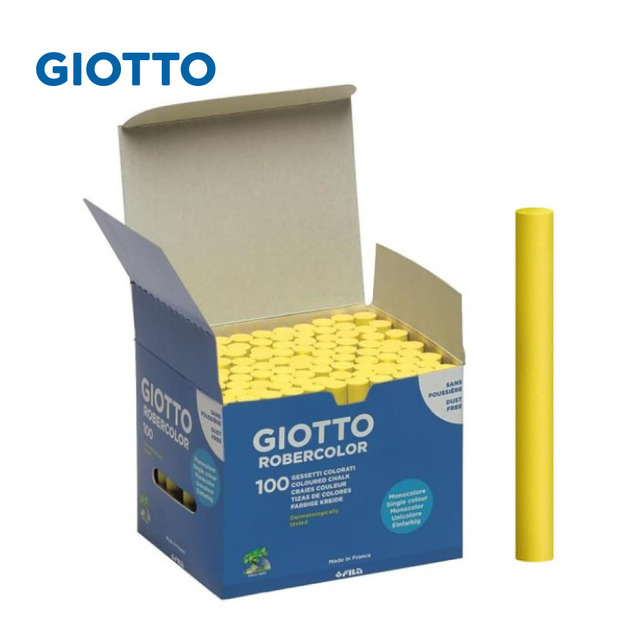 【義大利 GIOTTO】無毒環保粉筆(校園黃色100入)