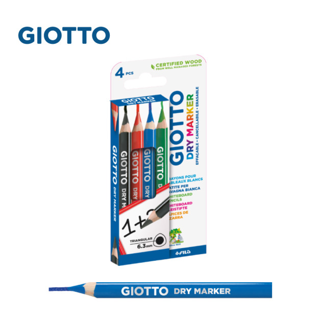 ★福利品【義大利 GIOTTO】白板色鉛筆4色(瑕疵)