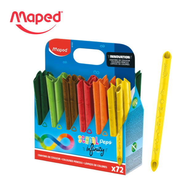 ☑包划算【法國Maped】不沾手免削色鉛筆12色校園組(72入)(限量)
