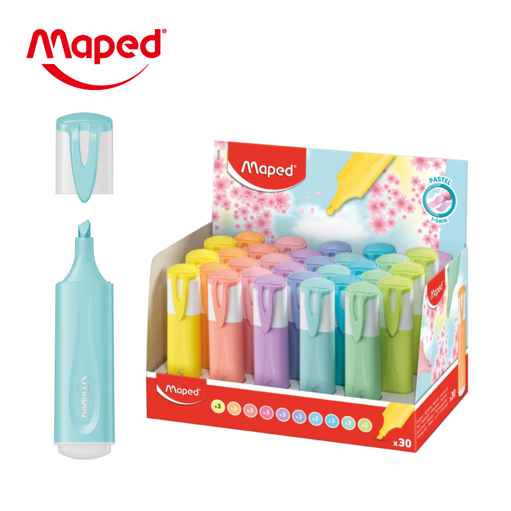 【法國Maped】櫻花學園系列-Pastel螢光筆（校園組30入）