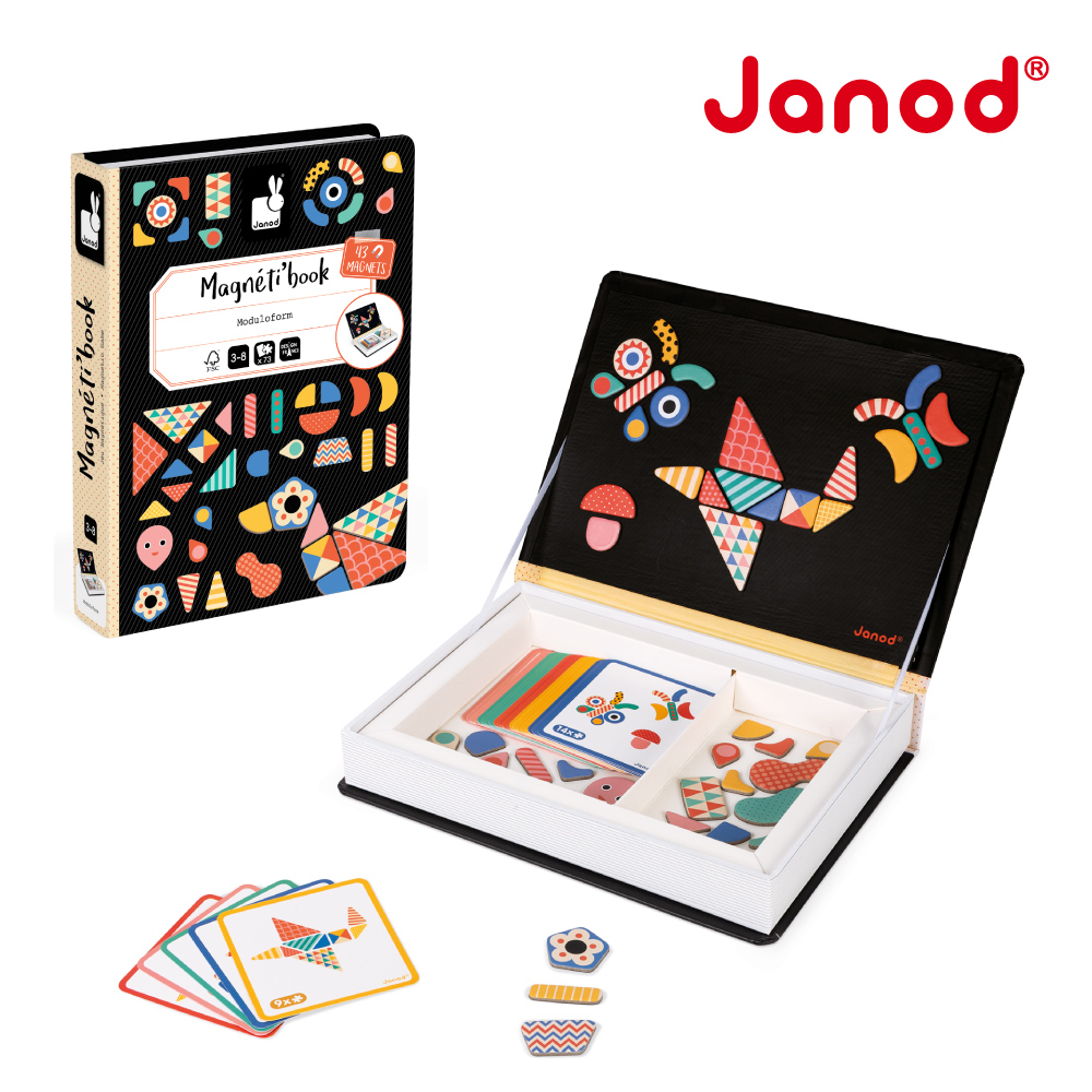 【法國Janod】磁鐵遊戲書-幾何創意拼