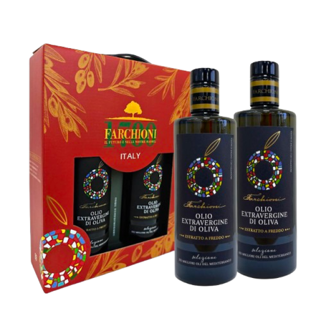中秋獻禮🎁法奇歐尼【地中海特選】特級冷壓初榨橄欖油500ml 禮盒組 (2入/手提禮盒)