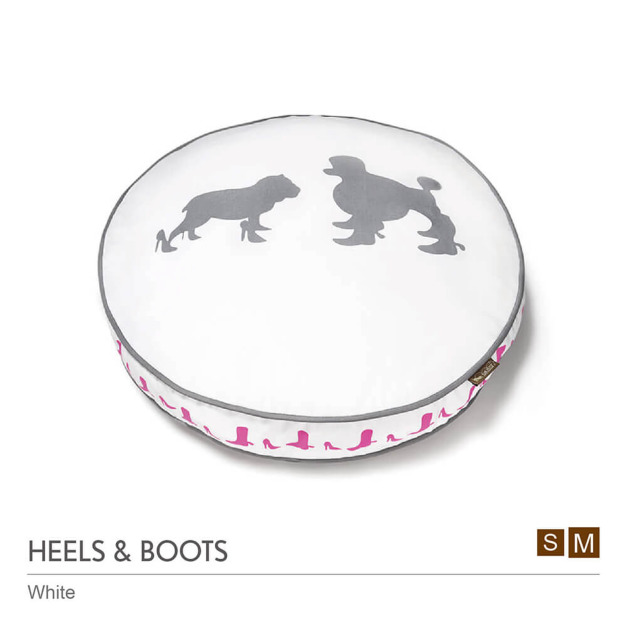 P.L.A.Y. Heels & Boots Round Bed 高跟鞋與靴子圓床｜白／灰・S／M