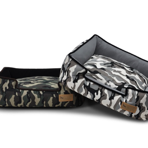 P.L.A.Y. Camouflage Lounge Bed 迷彩四邊床｜灰白／軍綠・S／M／L／XL