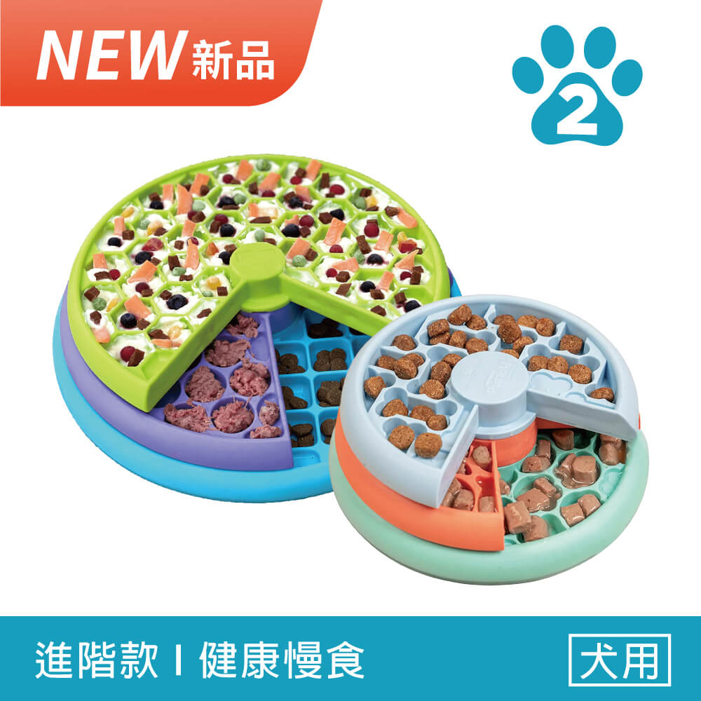 【寵物益智藏食玩具】Nina Ottosson 貪吃狗-旋轉慢食盤（2尺寸）  LV.2