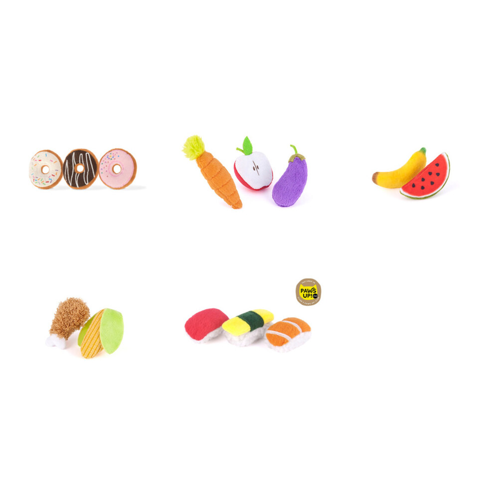P.L.A.Y. Feline Frenzy Food Collection 五款美食貓草玩具合照