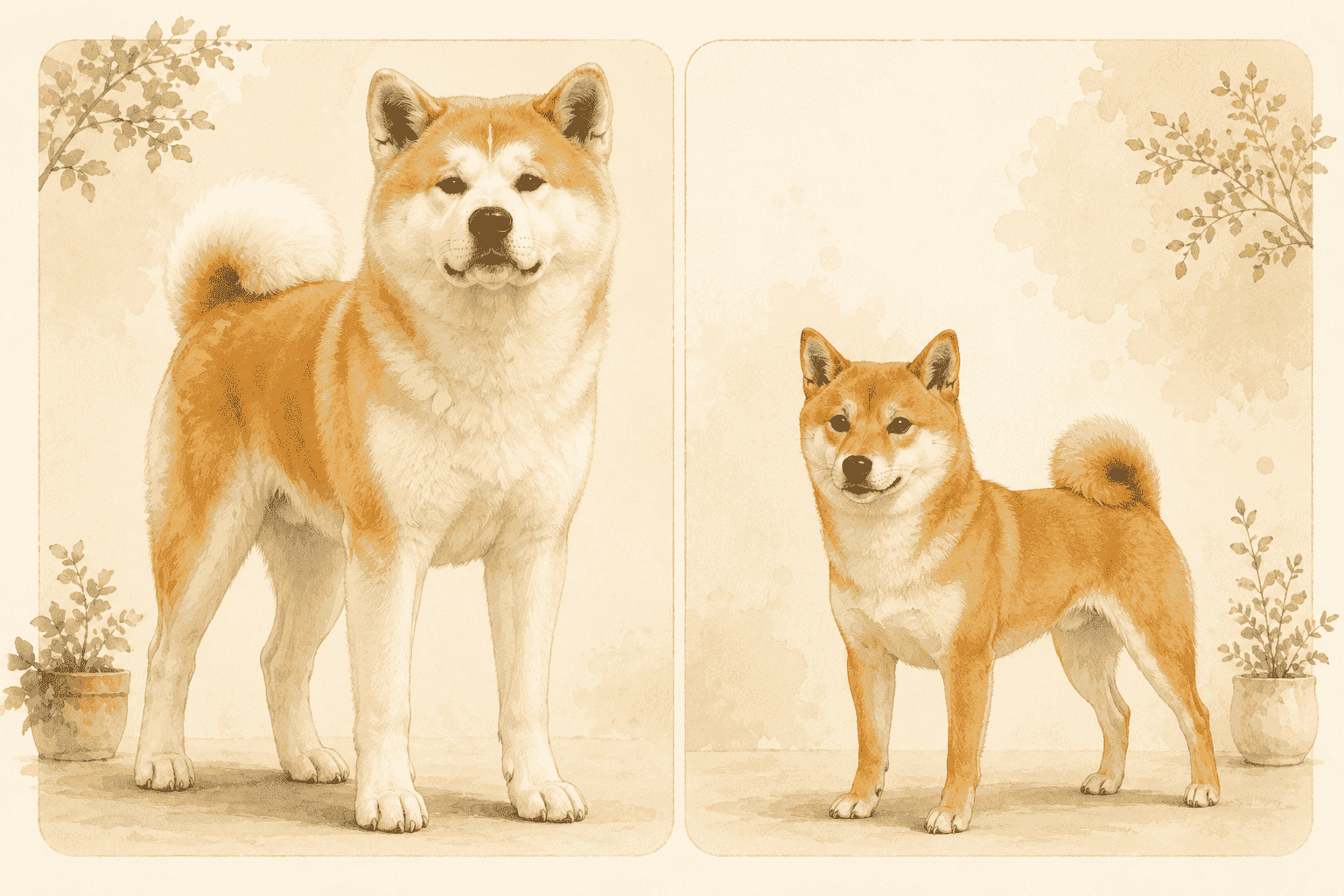 秋田犬 vs 柴犬｜外觀、體型、個性差異完整比較