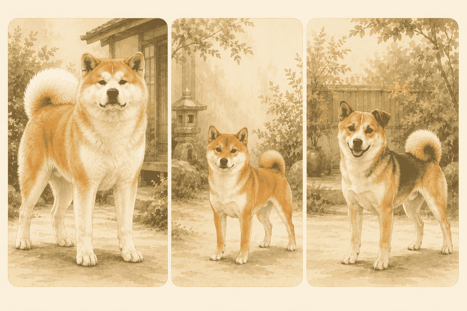 秋田犬 vs 柴犬 vs 柴犬混種｜外觀、性格與飼養差異