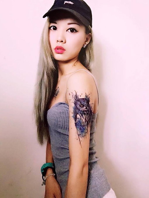 午夜貓頭鷹 F 53 Blingtattoo 刺青貼紙 紋身貼紙