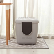 ROMA羅馬｜加高貓砂盆-有蓋式 實用款L43xW58xH45cm)兩色可選
