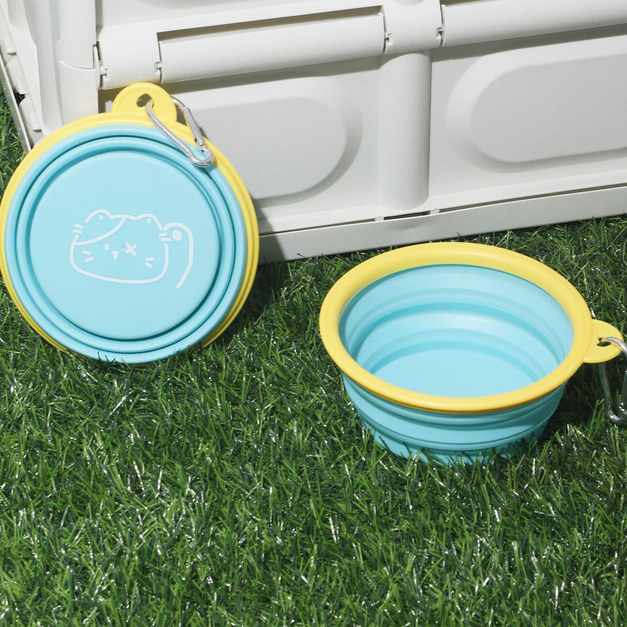 毛孩外出折疊碗350ml 裝水 裝乾糧 裝食物都可以 狗狗貓貓款 共兩款