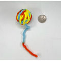 貓咪玩具球 彩色鈴鐺毛線球長尾巴貓玩具 鈴鐺聲響 貓咪玩耍 花色隨機出貨(三顆入)_1