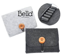 【淺灰｜深灰-精油收納包】質感毛氈精油隨身包推薦 可裝6支滾珠或4瓶10ml精油