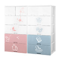 HOUSE 大面寬寶寶玩具衣物抽屜式收納櫃五層-無輪(2小抽+4大抽)(分色)（005132）_1