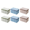 HOUSE 自然折疊收納箱(附蓋)-6入【合色：藍2入+咖啡2入+綠2入】（005131）_3
