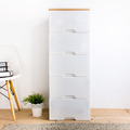 HOUSE 木天板-QQ五層櫃 (大抽)白色無印風-無輪（005142）