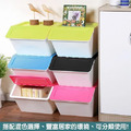 《真心良品》糖果屋可疊式收納箱22L(4入) (同色)_5